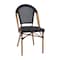 Flash Furniture Marseille French Bistro 31.5in. Table, Black Textilene, Glass Top w/2 Stack Chairs - Natural Frame SDA-AD641011-80-2107-BK-NAT-GG - alternate 9